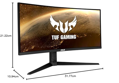 ASUS Monitor Gaming TUF Gaming VG34VQL1B: 34 Pulgadas, WQHD (3440x1440), 165 Hz (más de 144 Hz), Extreme Low Motion Blur, FreeSync Premium, 1ms (MPRT), Curvo, DisplayHDR 400