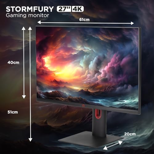 Konix Pantalla Gaming Stormfury 4K 27" PC, PS4, PS5, Switch, Xbox - Ultra HD 2160 px - 160 Hz - 1 ms - FreeSync - 2 x HDMI 2.1 - DisplayPort - Panel IPS