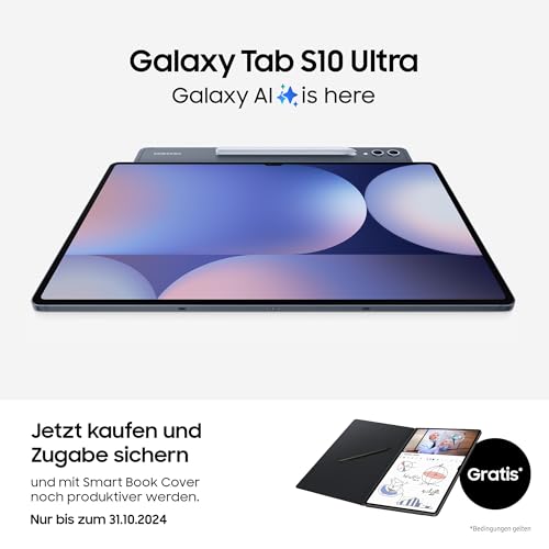 SAMSUNG Galaxy Tab S10 Ultra AI Tablet Android, 12 GB de RAM, 512 GB de Memoria, Pantalla AMOLED, Revestimiento antirreflectante, Incluye S Pen, WiFi, Moonstone Gray, 36 Meses de garantía del
