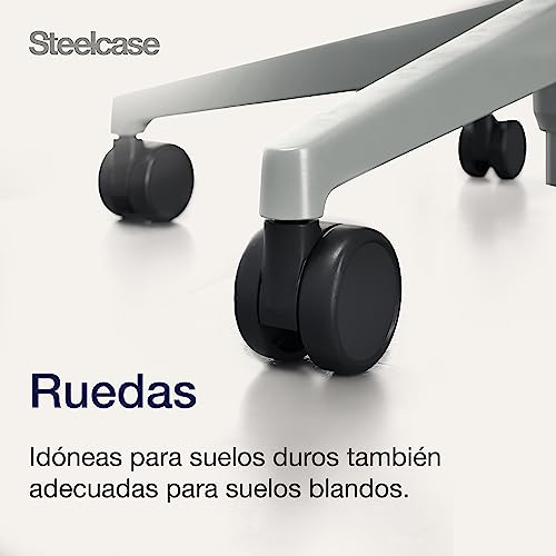 Steelcase Amia, silla de oficina ergonómica con sujeción lumbar regulable en altura y brazos regulables Ónix