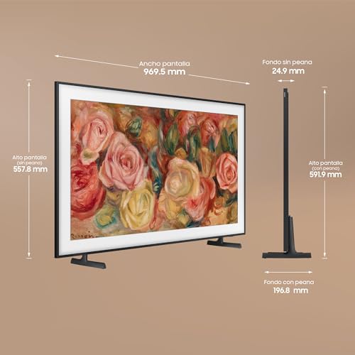 SAMSUNG TV The Frame 4K 2024 43LS03D Smart TV de 43" con Galería de Arte con Display Mate, Marcos Intercambiables, 100% Volumen de Color con Quantum Dot y One Connect y Cable Casi Invisible