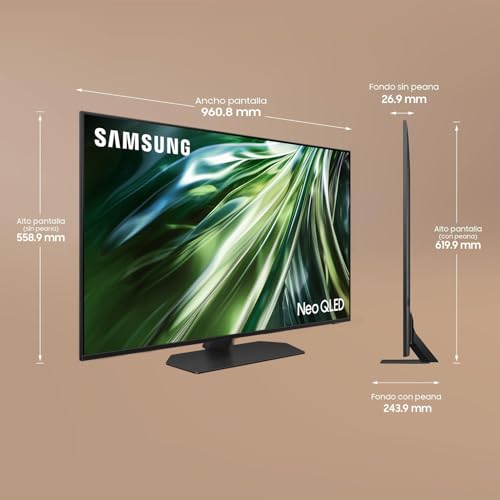 SAMSUNG TV Mini LED Neo QLED 4K 2024 43QN90D Smart TV de 43" con Resolución 4K Mejorada, Procesador NQ4 AI Gen2 con Inteligencia Artificial, Dolby Atmos, Q-Symphony y Motion Xcelerator 144 Hz