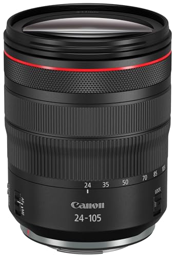 Canon - Objetivo RF 24-105mm f/4 L IS USM (Longitudes focales del Zoom de 24-105mm, Enfoque mínimo de 0,45 m) Negro