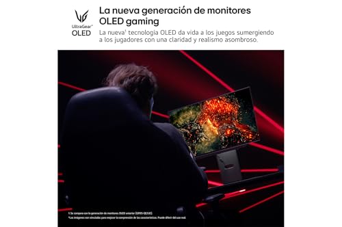 LG 27GX790A-B Monitor Ultragear, 26.5'', OLED, 2560x1440, 480Hz, 0,03ms, G-Sync Compatible y FreeSync Premium Pro, Pivotable, Morado Grisáceo