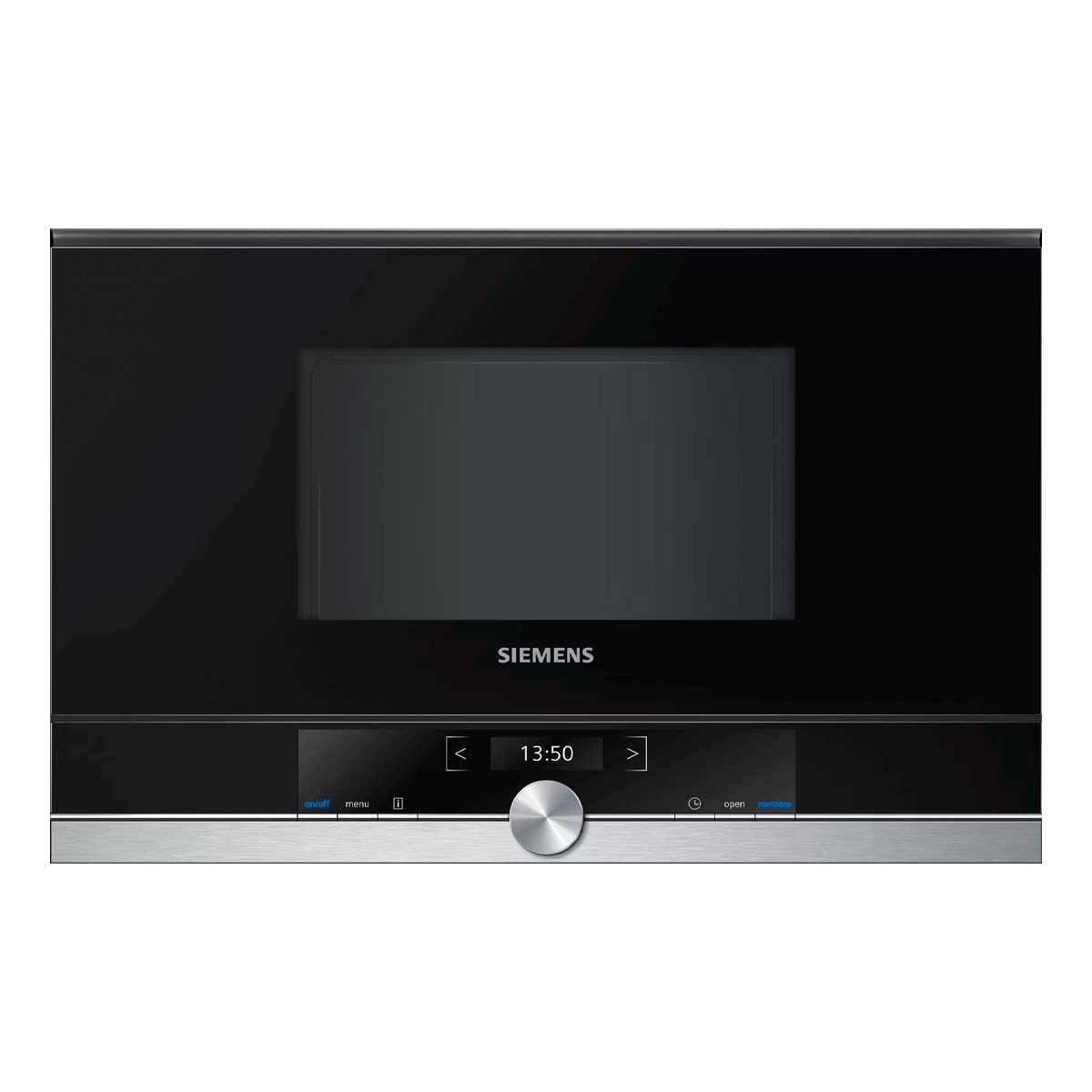 Siemens MDA BF634LGS1 iQ700 - Microondas integrable/encastre sin marco sin grill, 21 L, 900 W, color negro con acero inoxidable, negro