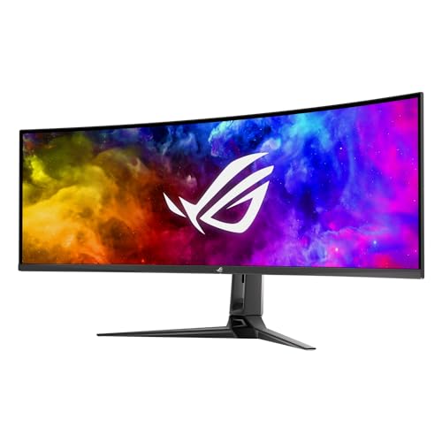 ASUS ROG Swift OLED PG49WCD Monitor Gaming QD-OLED Curvo, 49', 144 Hz, 0,03 ms, Compatible con G-Sync, disipador Personalizado, ROG Smart KVM, 90 W Type-C, DisplayWidget Center