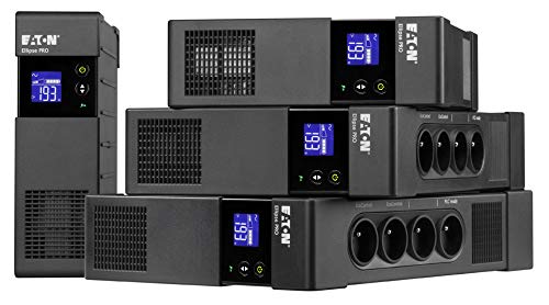 Eaton Ellipse Pro 1600 DIN - Fuente de alimentación ininterrumpida (UPS) (1600 VA, 1000 W, 165 V - 285 V, Plomo-ácido sellado (VRLA)), Negro