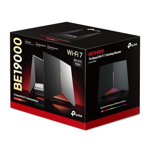 TP-Link Archer GE800 - Wi-Fi 7 Tri-Band BE19000Mbps, 2 Puertos 10G 4 Puertos 2.5G, Canales 320MHz, 4K-QAM, Multi-Link,Beamforming, 8 Antenas de Internet, Home Shield, IoT, Compatible con EasyMesh
