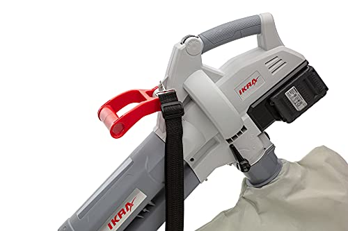 IKRA 3en1 Aspirador soplador triturador a batería ICBV 2/20, Incl. 2X batería y Doble Cargador rápido Gris