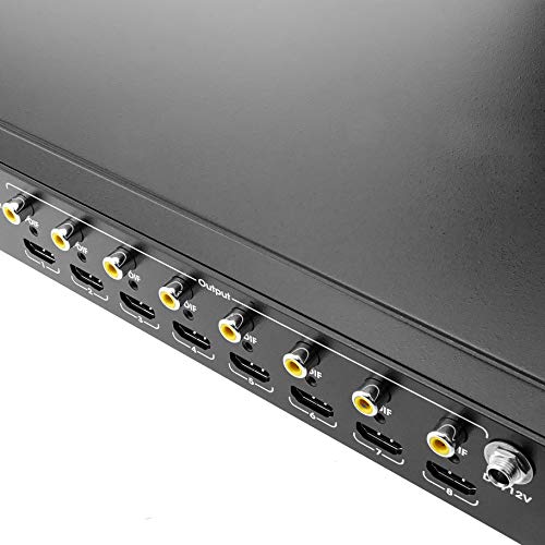 BeMatik - Compartidor Matrix 8x8 Conmutador matricial de vídeo HDMI 2.0 4K@60hz HDR (HB012)
