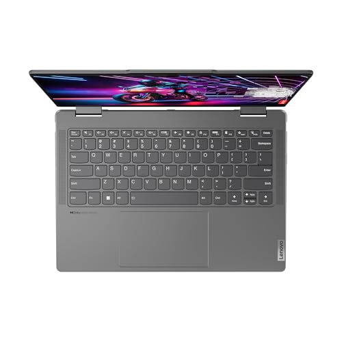 Lenovo Yoga 7 2-in-1 Gen 9 – Ordenador Portátil AI PC Convertible Táctil 14" WUXGA OLED (AMD Ryzen 5 8640HS, 16GB RAM, 512GB SSD, Wi-Fi 6E, Win 11 Home) Gris, Teclado QWERTY Español