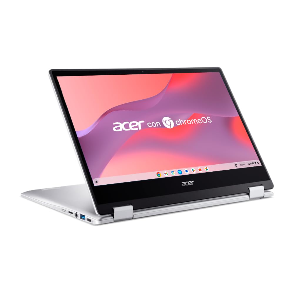 Acer Chromebook 314 CP314-1H - Ordenador Portátil 14" HD (Intel Celeron N4500, 4GB RAM, 64GB SSD, Intel UHD Graphics, ChromeOS) Plata - Teclado QWERTY Español