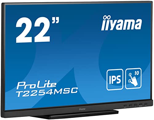 iiyama T2254MSC-B1AG 21,5" PCAP 10P Táctil, Anti Glare Coating, 1920x1080, Panel IPS, Slim Bezel, Altavoces, HDMI, DisplayPort, Double Hinge Stand, 250cd/m², USB HUB (2X 3.0), USB Táctil Interface