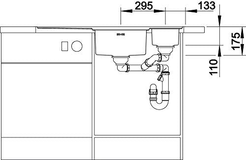 Blanco 4020684658584 Fregadero de cocina de acero inoxidable, 60 cm Unterschrank