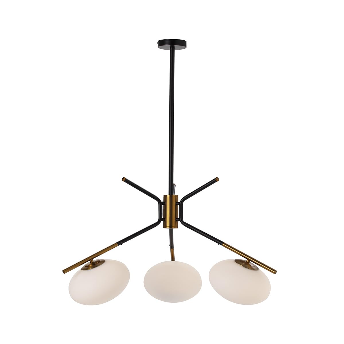 LAMPARA DE TECHO 94X94X100 CRISTAL BLANCO/METAL DORADO/NEGRO