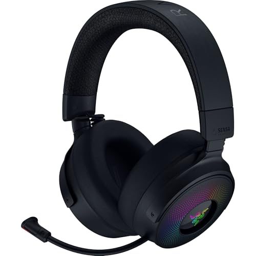 Razer Kraken V4 Pro - Auriculares inalámbricos para Juegos con Centro de Control - Háptica Razer Sensa HD (Controladores Triforce de 40mm, Razer HyperSpeed & Bluetooth, THX Spatial Audio) Negro