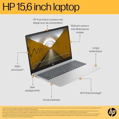 HP Laptop 15-fc0630nd | 15.6" Full HD Antiglare IPS | AMD Ryzen 5 7520U | 16GB RAM | 512GB SSD | Windows 11 | Teclado QWERTY