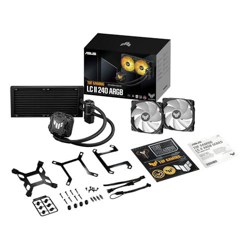 ASUS TUF Gaming LC II 240 ARGB - Sistema de refrigeración líquida (Aura Sync y dos ventiladores de radiador TUF Gaming ARGB de 120 mm)