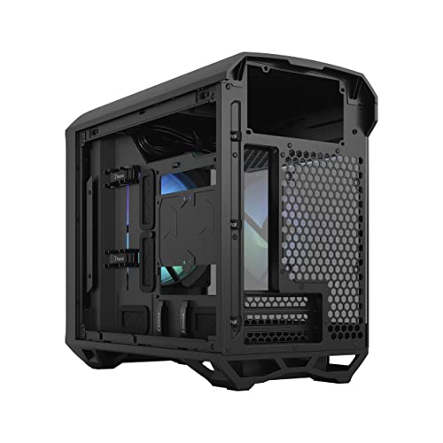 Fractal Design Torrent Nano RGB Black - Light Tint Tempered Glass Side Panels - Open Grille for Maximum Air Intake - 180mm RGB PWM Fan Included - Type C - mATX Airflow Mini Tower PC Gaming Case