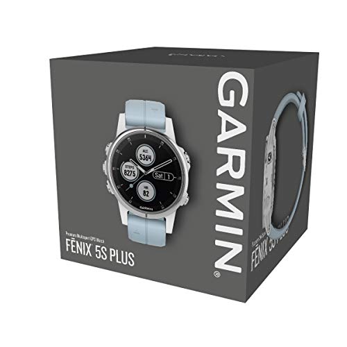 Garmin, Fenix 5S Plus - Reloj GPS multideporte, Unisex adulto, Azul (Celeste), 42 mm