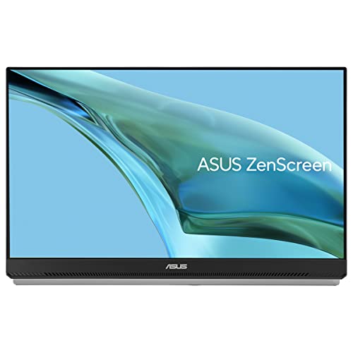 ASUS ZenScreen MB249C - Monitor portátil de 23,8" FHD (1920 x 1080), sin marco, IPS, antirreflejos, USB-C, altavoces, peana, abrazadera en C, gancho para separadores, sostenibilidad ecológica