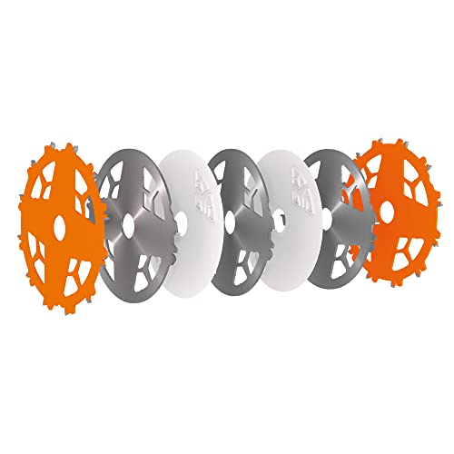 CMT 230.312.08M Juego de cuchillas encastradas (Dado 8in) HW D=203 B=30 Z12 FTGATB PTFE, Naranja.