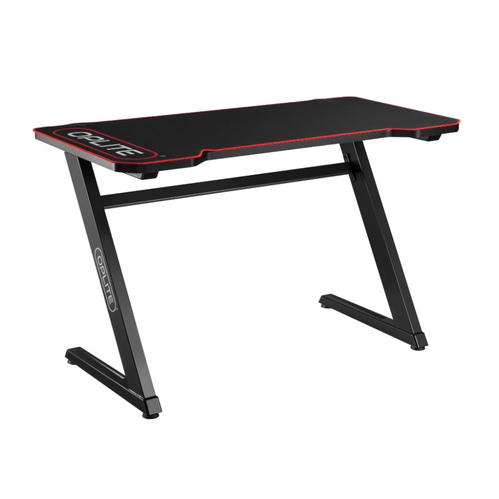 OPLITE Tilt Gaming Desk - Escritorio de juego con alfombrilla de ratón integral, tapa de doble grosor de 25 mm, patas ajustables.