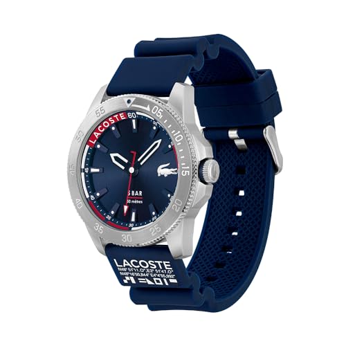 Lacoste Reloj Analógico de Cuarzo para Hombre Colección Regatta con Correa de Silicona Azul Marino - 2011202