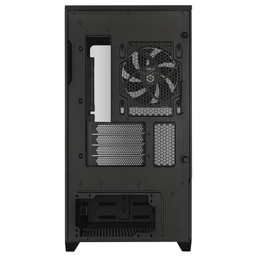 ASUS Prime AP202 ARGB Caja mATX, Cristal Curvado Templado, Compatible con gráficas de hasta 420 mm, radiadores de 360 mm, raíl de fácil extracción, ventilación de Ranura, Ventiladores ARGB, Negro