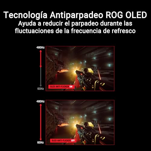 ASUS ROG Swift OLED PG27AQDP - Monitor Gaming WOLED de 27 Pulgadas, 480 Hz, 0,03 ms, G-Sync, disipador térmico, OLED Care+, Asistente AI, Brillo Uniforme, 99% DCI-P3 y DisplayWidget Center