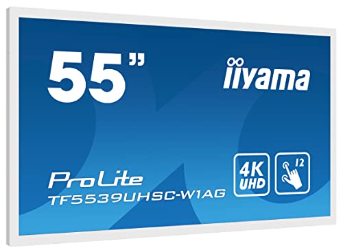 iiyama ProLite TF5539UHSC-W1AG - Monitor LED (139 cm, 55", IPS, 4K, UHD, 15 puntos, capacitivo, VGA HDMI, DP RS-232c, RJ45, 7H, IP54, antirreflejos, 24/7)
