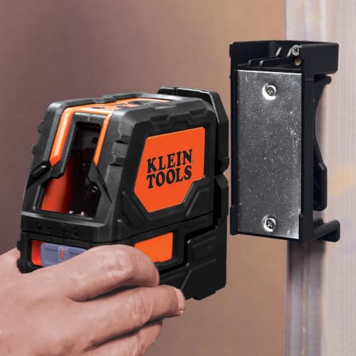 Klein Tools 93LCLS - Nivel láser de línea cruzada con punto de plomada, autonivelante, incluye abrazadera de montaje magnética