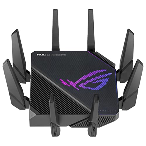 ASUS ROG Rapture GT-AX11000 Pro - Router Gaming WiFi 6 extensible de triple banda, puertos 10G y 2.5G, ASUS RangeBoost Plus, triple nivel de aceleración de juegos, seguridad de red, AiMesh