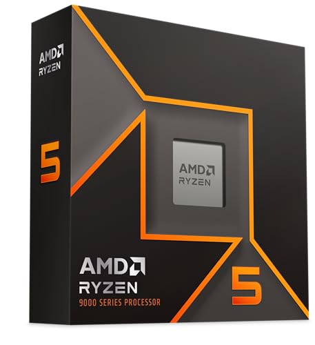 AMD Ryzen 5 9600X Procesador (Tarjeta gráfica Radeon integrada, 6 núcleos/12 Threads, 65W DTP, Socket AM5, 38MB Caché, Reloj de Aumento máx. hasta 5.4 GHz, sin Ventilador)