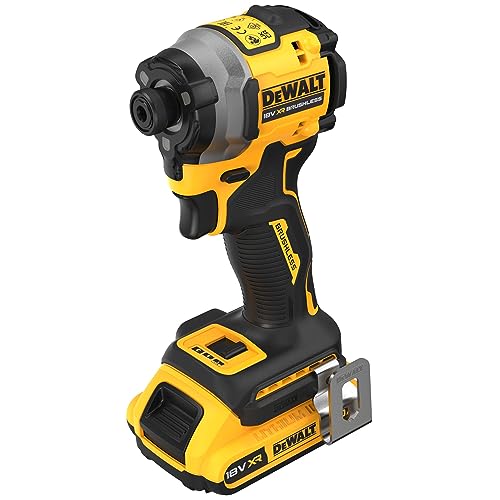 DEWALT DCF850D2T-QW - Atornillador de impacto compacto sin escobillas 18V XR, 1 Batería Li-Ion 2 Ah y Cargador Multi-voltaje XR