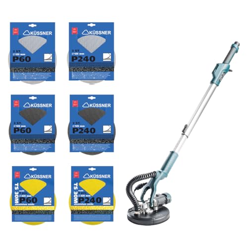 Set: molinillo jirafa de 650 W y malla abrasiva mixta de 18 piezas, SOFT, multidiámetro 225 mm 60,240