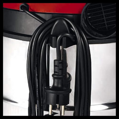 Einhell TC-VC 1820 SA - Aspiradora en seco y húmedo (1250 W, depósito de Acero Inoxidable de 20 L, Conector de soplado, Soporte para Accesorios, Enchufe automático, Incluye Manguera de aspiración,
