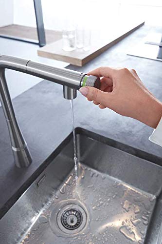 Grohe Zedra Smart Control L - grifo de cocina con Smartcontrol integrado, Supersteel (31593DC2)