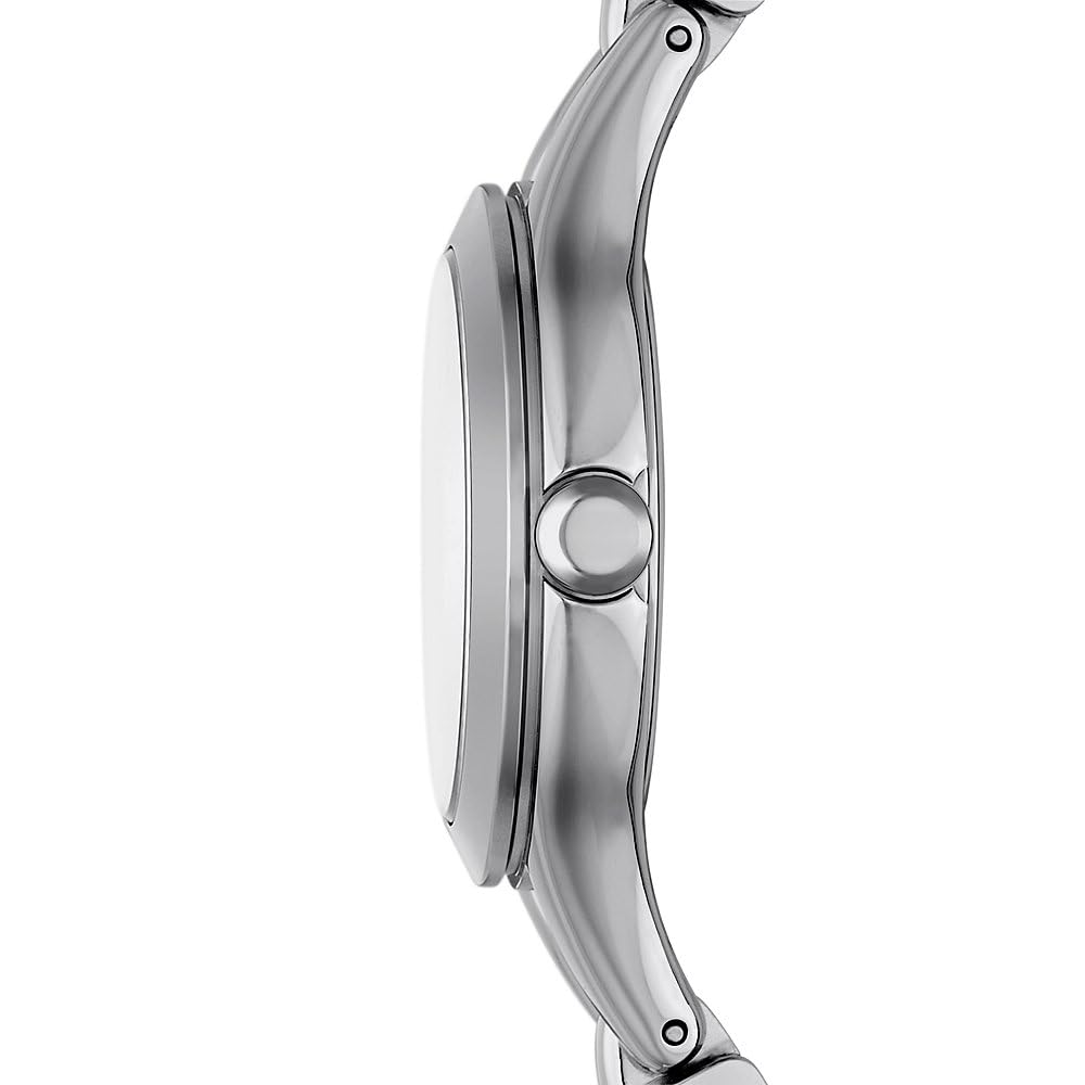 Emporio Armani Reloj Analógico para Mujer'S de Cuarzo con Correa en Cuero AR11552, Negro y tono plata