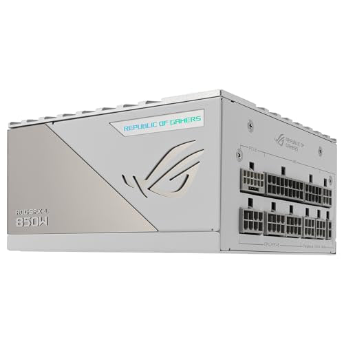 Asus ROG Loki SFX-L 850W Platinum White Edition Fuente de Alimentación Modular (80+ Platinum, Ventilador ARGB PWM de 120 mm, Aura Sync, Compatible con ATX 3.1, PCIe 5.1, 10 Años de Protección)
