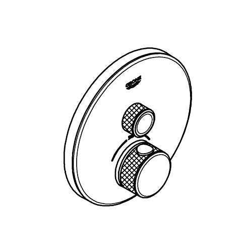 Grohe 29150LS0 Grohtherm Smartcontrol Termostato Redondo con cristal blanco, 1 Chorro Regulable, Moon White