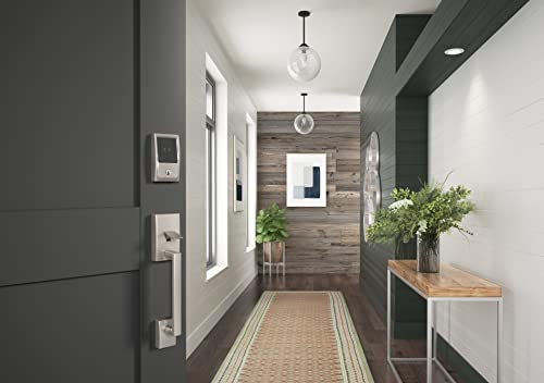 Schlage BE499WB CEN 619 Encode Plus WiFi Deadbolt Smart Lock, Keyless Entry Touchscreen Door Lock with Century Trim, Satin Nickel