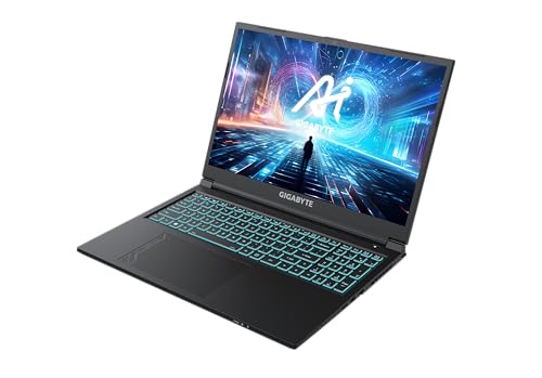 GIGABYTE Portátil Gaming G6 KF - 16,0 Pulgadas, 165Hz FHD, Intel Core i7-13700H, RTX 4060 GPU, 16GB DDR5 4800MHz, 512G SSD, FreeDOS, G6 KF-73ES893KD
