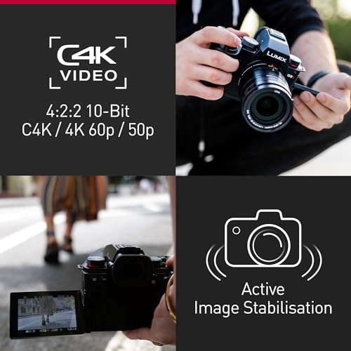 Panasonic LUMIX DC-G9M2ME Cámara Micro Cuatro Tercios sin Espejo, Lente Lumix G Vario 12-60mm F3.5-5.6, 25.2MP, 4K 120p/100p y 5.7K 30p/25p, Híbrido De Fase, OLED LVF, WiFi, Bluetooth, HDMI, Negro