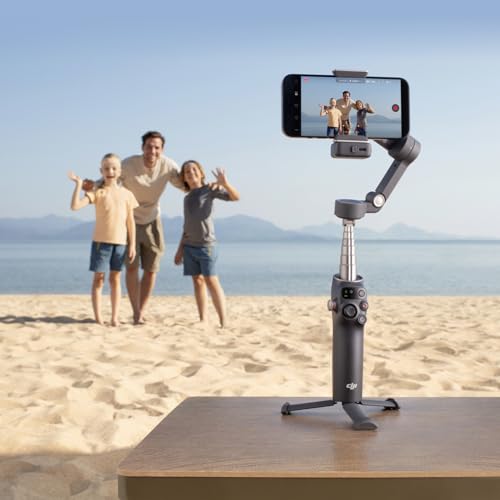 Estabilizador DJI Osmo Mobile 7P para iPhone, Android, Seguimiento Nativo, Iluminación, Estabilizador para movil de 3 Ejes, Inicio rápido, Edición con un Toque, Brazo Extensible y trípode Integrados