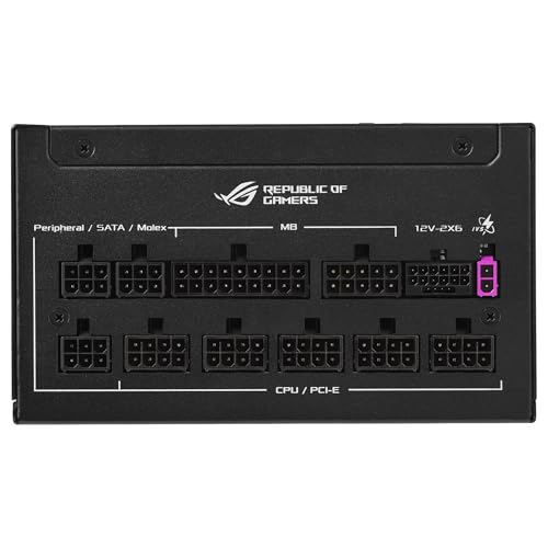 ASUS ROG Strix 850W Platinum - Fuente de alimentación Totalmente Modular, 80 Plus Platinum, ATX 3.1, GAN MOSFET, GPU-First Intelligent Voltage Stabilizer, 10 años de Cobertura