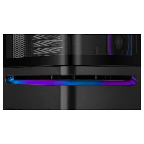 ASUS Prime AP202 ARGB Caja mATX, Cristal Curvado Templado, Compatible con gráficas de hasta 420 mm, radiadores de 360 mm, raíl de fácil extracción, ventilación de Ranura, Ventiladores ARGB, Negro
