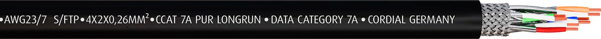 CORDIAL - Bobina de cable de red etherCON CAT 7A 100m, conectores NEUTRIK NE8MX6 - ECL CSE100NN7A-PURLRUN-SD
