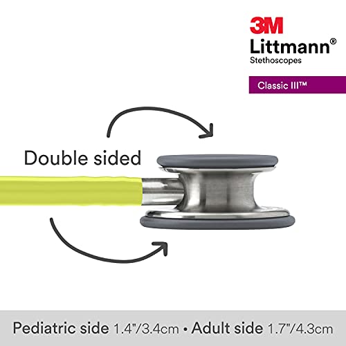 Littmann Classic III - Fonendoscopio, de acero inoxidable, 69 cm, color lima