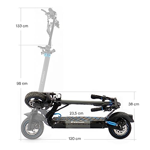 smartGyro Speedway - Patinete Eléctrico de 48V, 800W Pot. Máxima, Batería 13Ah, Autonomía 50 Km, Ruedas de 10 inches Dual Grip, Suspensiones, Triple Frenada, Certificado DGT, Segunda Generación